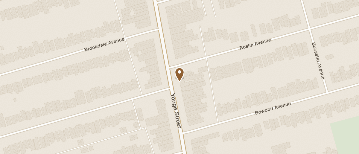 Map of 3269 Yonge St, Toronto. Map data from OpenStreetMap contributors (ODbL).